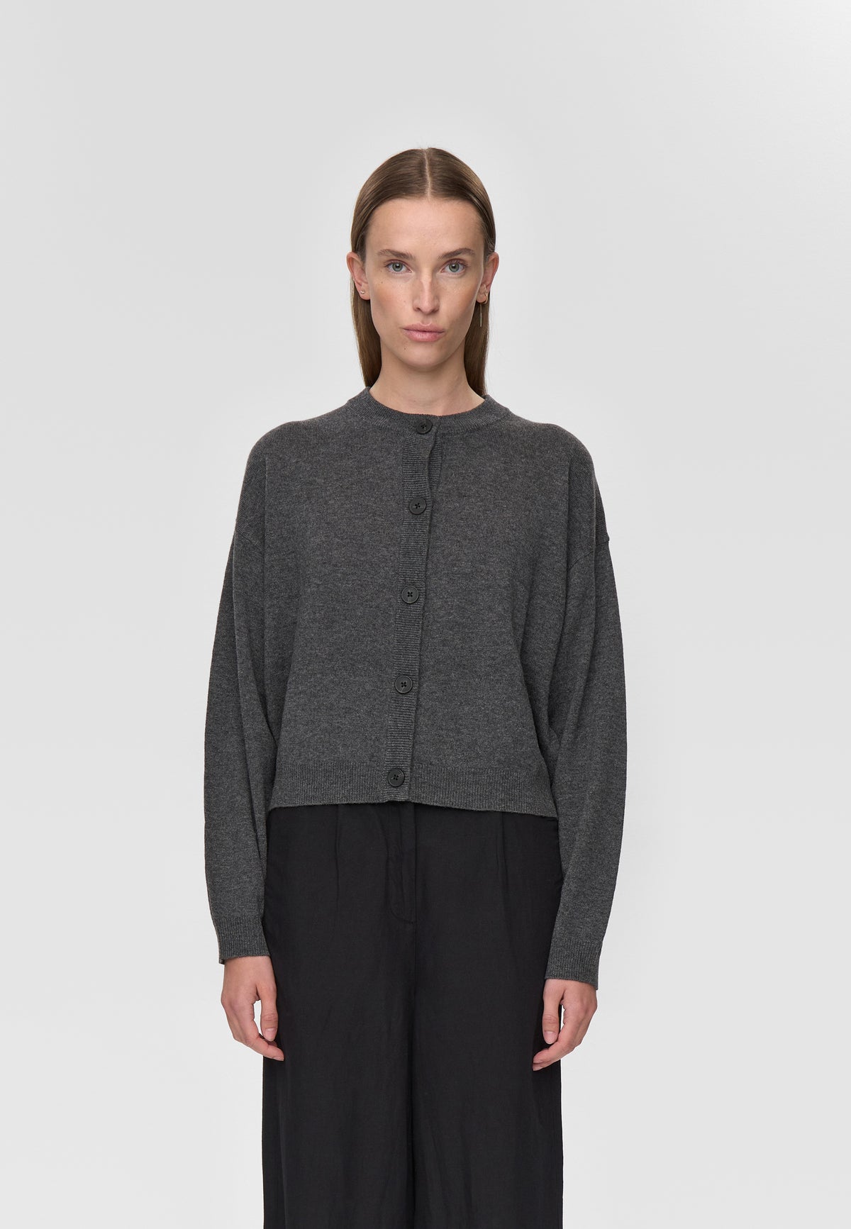minimum female Assiana cardigan 3801 Jumper 960M Grey Melange