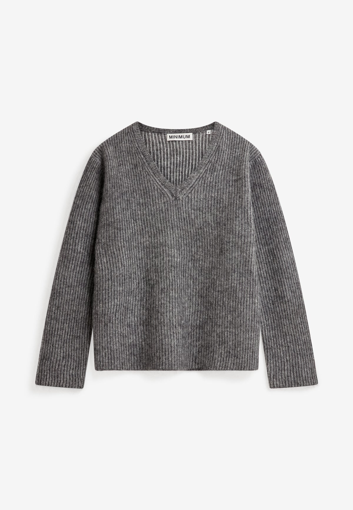 minimum female Gina v-n jumper 4465 Jumper 980M Dark Grey Melange