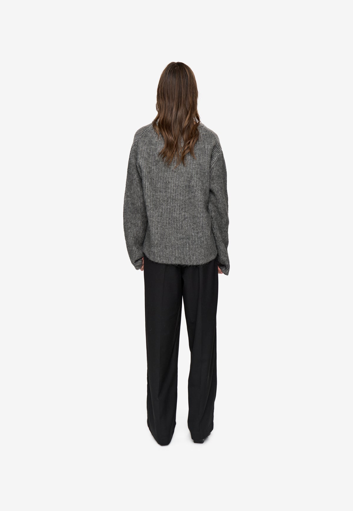 minimum female Gina v-n jumper 4465 Jumper 980M Dark Grey Melange