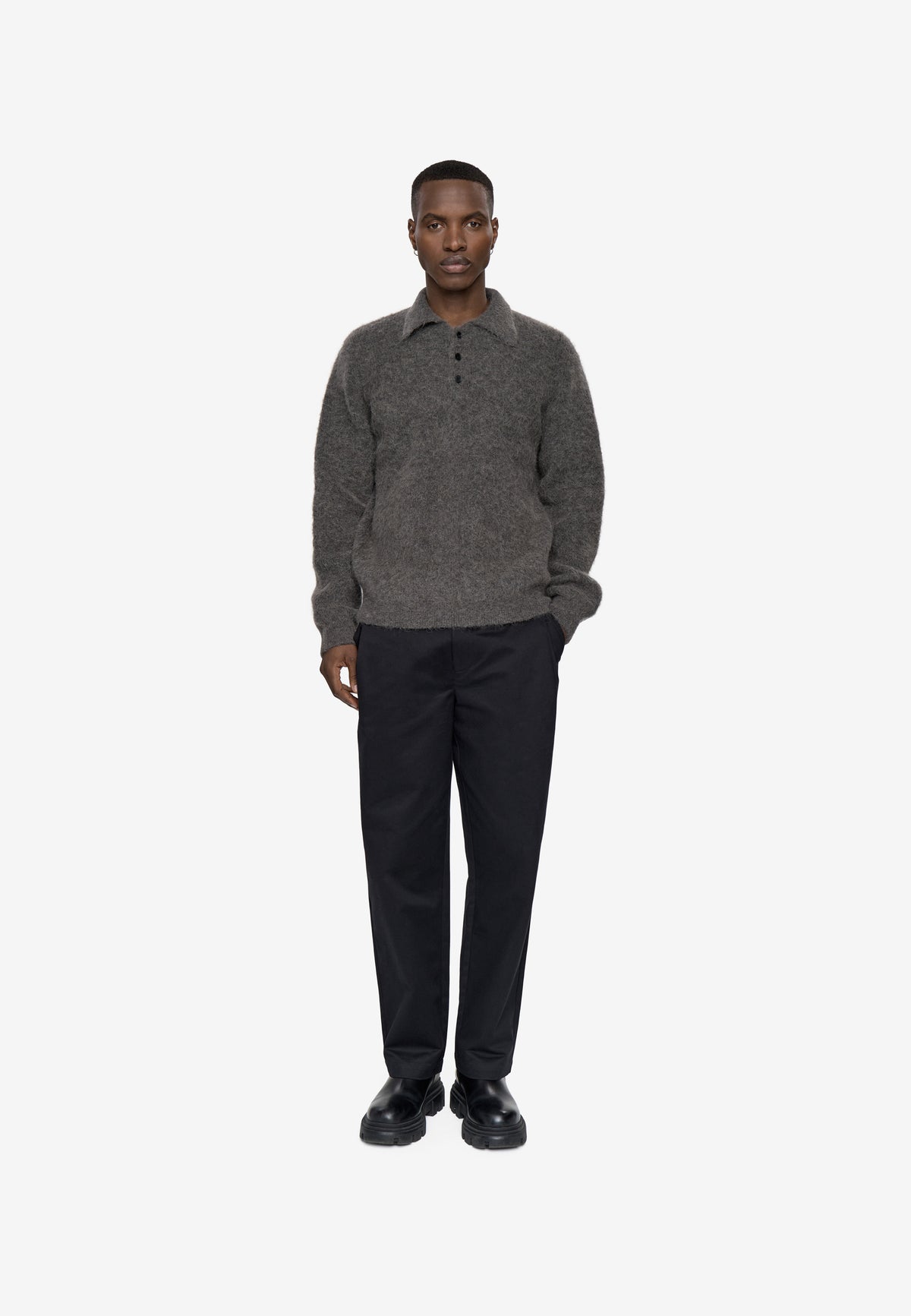 minimum male Kylo ls knit polo 3917 Polo 1912 Volcanic Ash