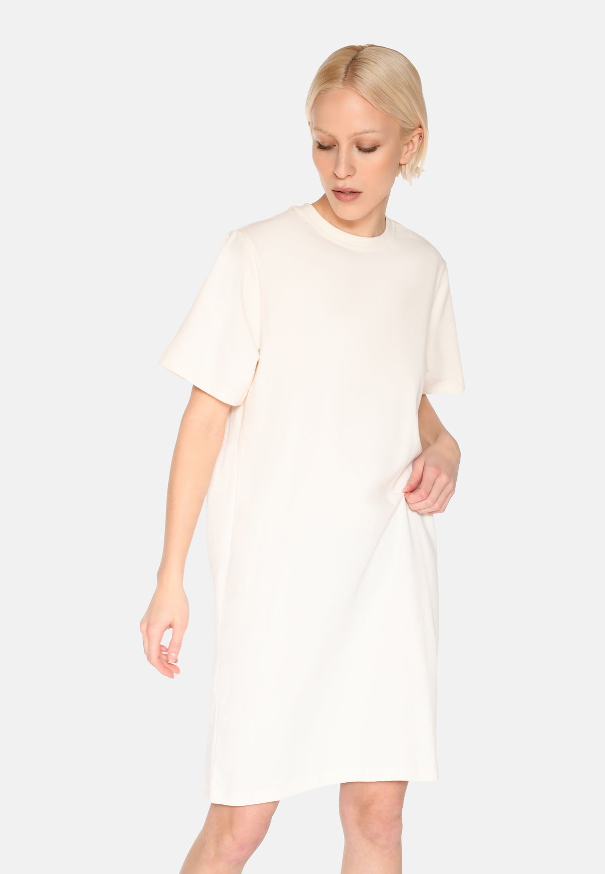 minimum female Lida t-shirt dress 4249 GOTS Short Dress 0608 Coco Milk
