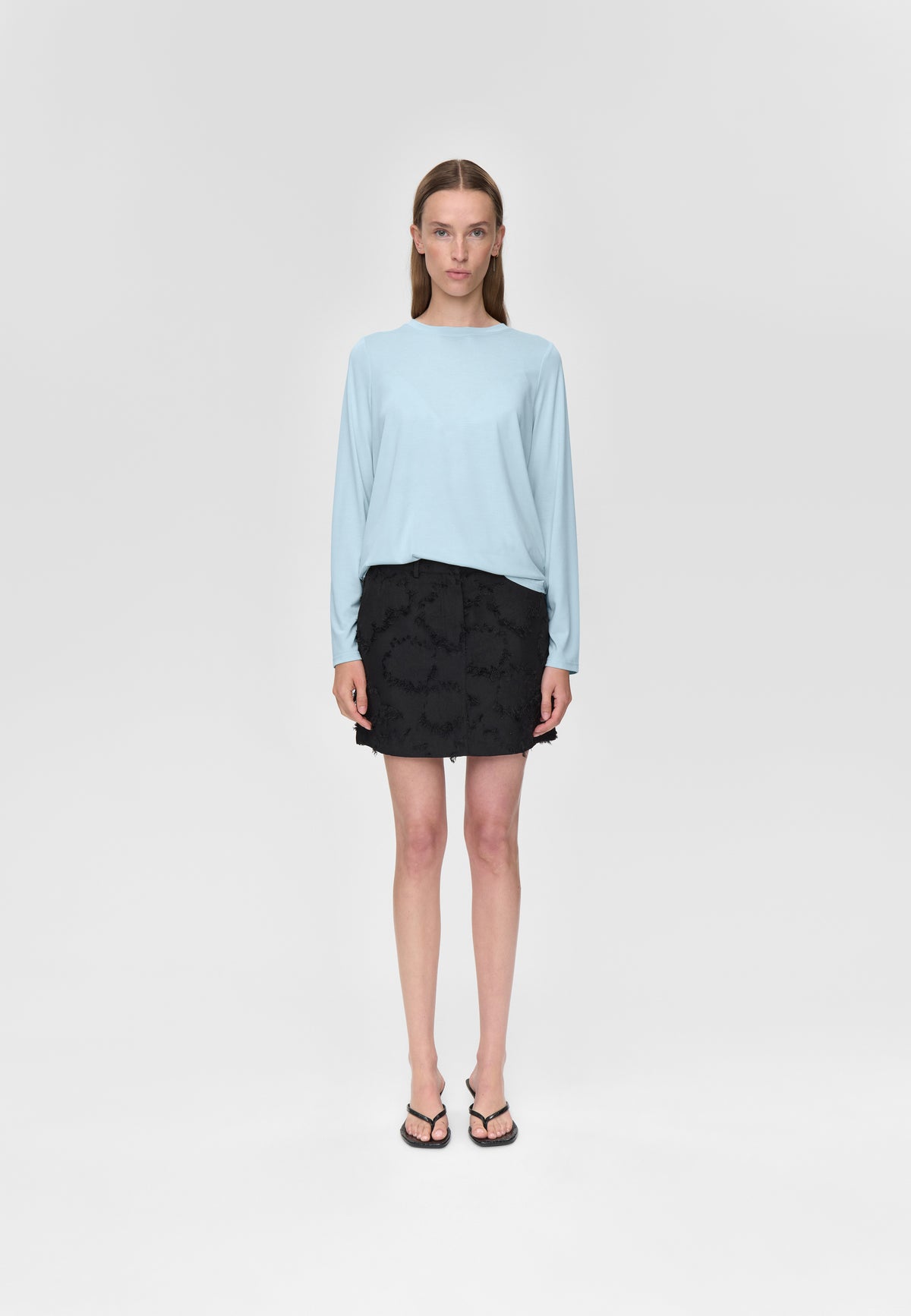 minimum female Margot Tee 0281 Long Sleeved T-shirt 4115 Cashmere Blue