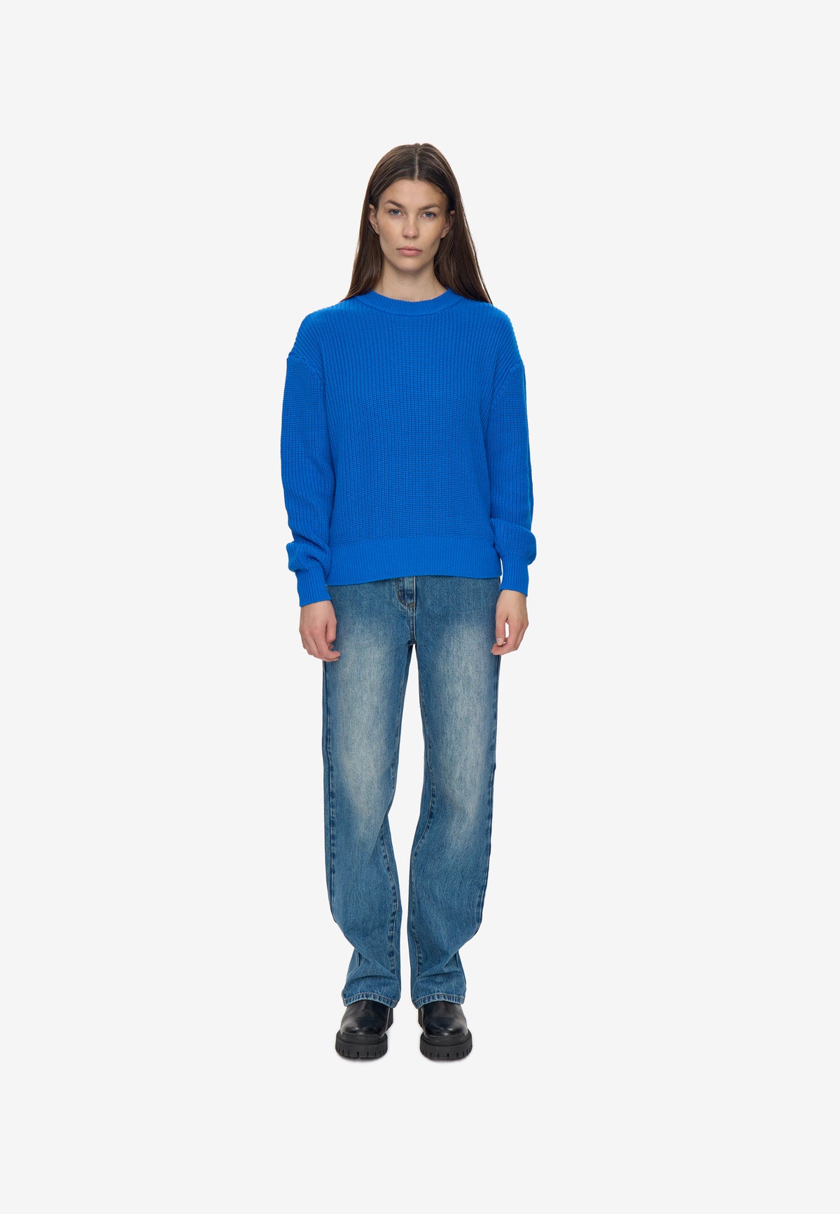 minimum female Mikala jumper G006 GOTS Jumper 4148 Victoria Blue