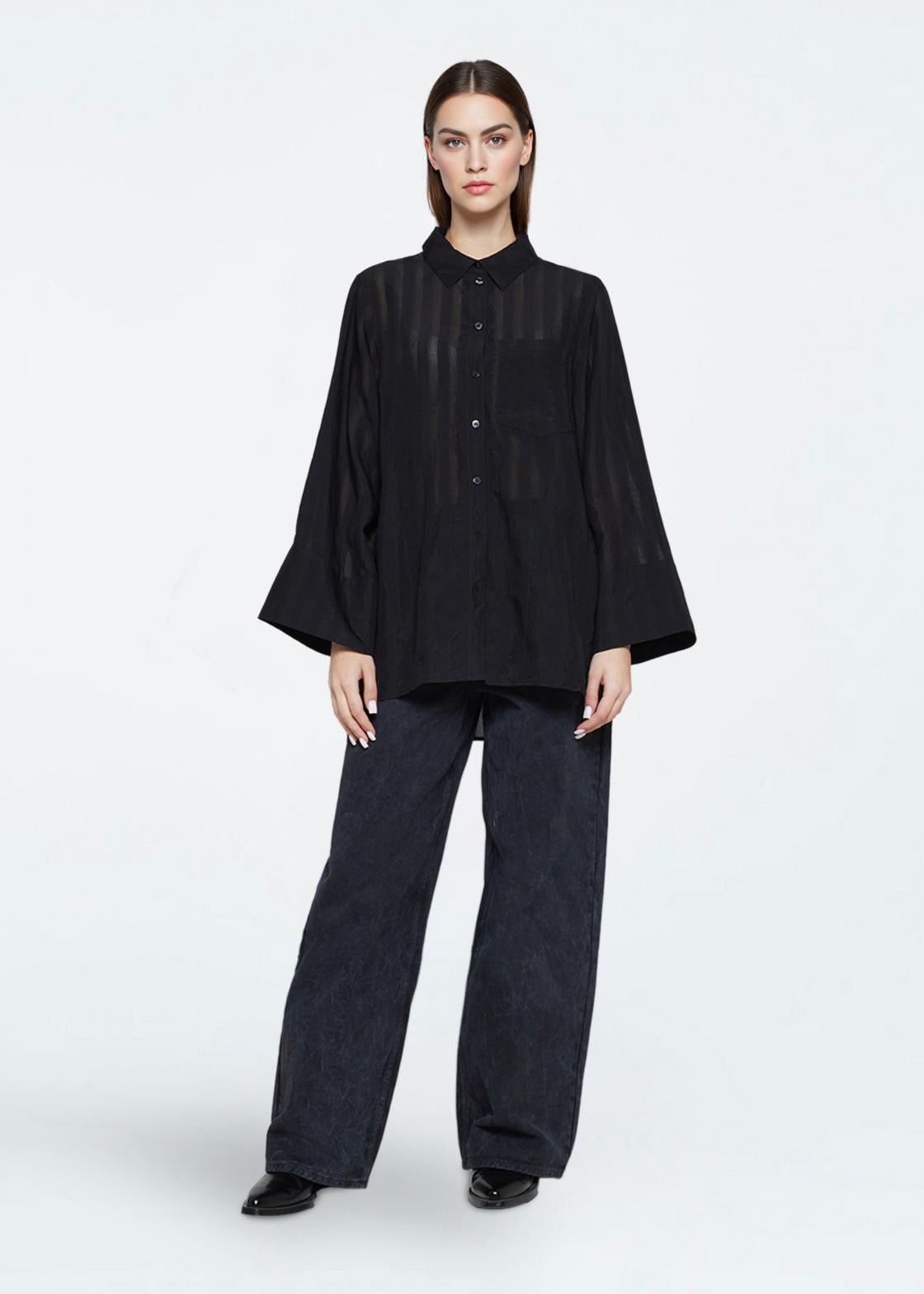 minimum female Mya shirt 4440 Long Sleeved Shirt 999 Black