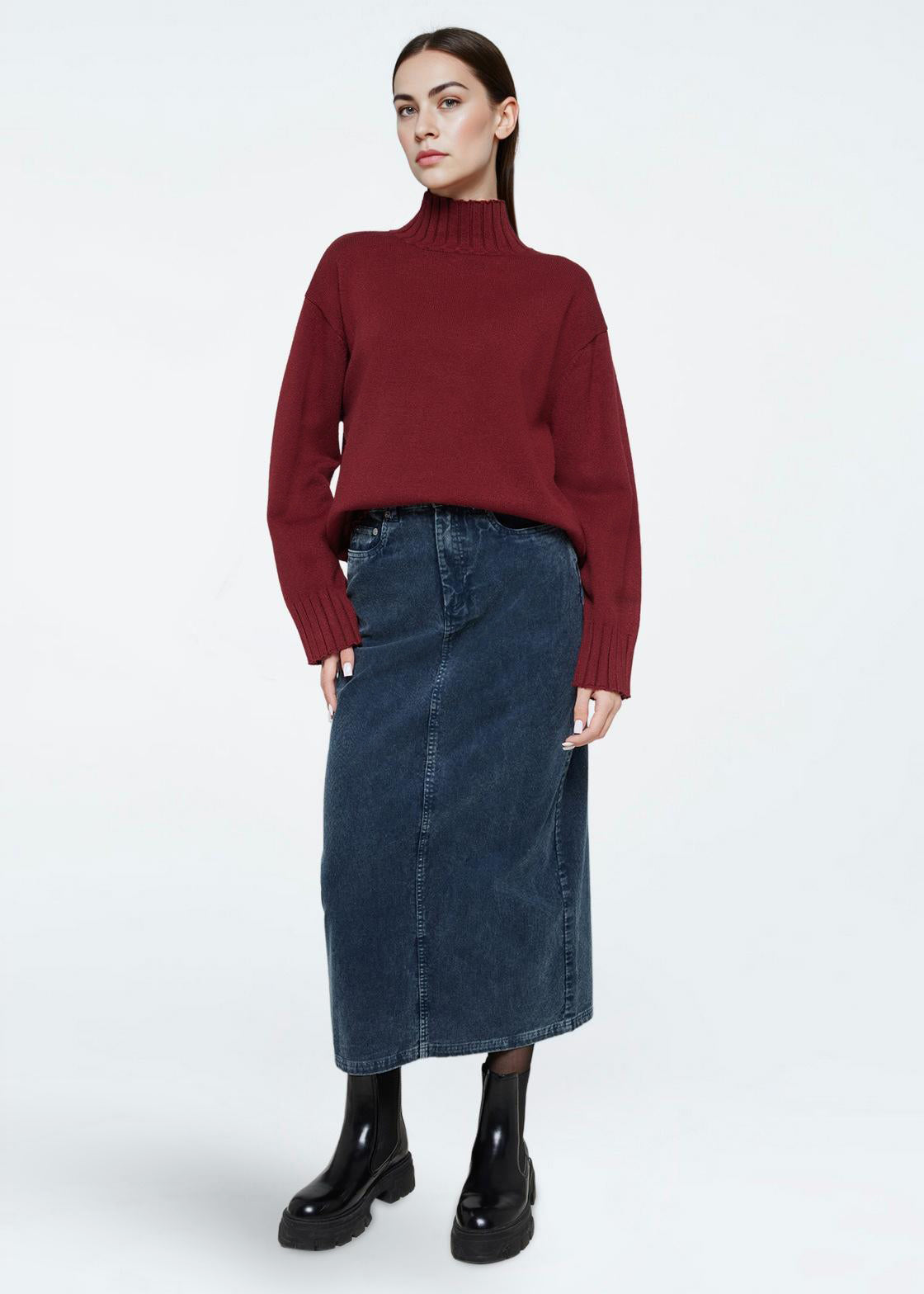 minimum female Siara midi skirt 4356 Midi Skirt 4324 Legion Blue
