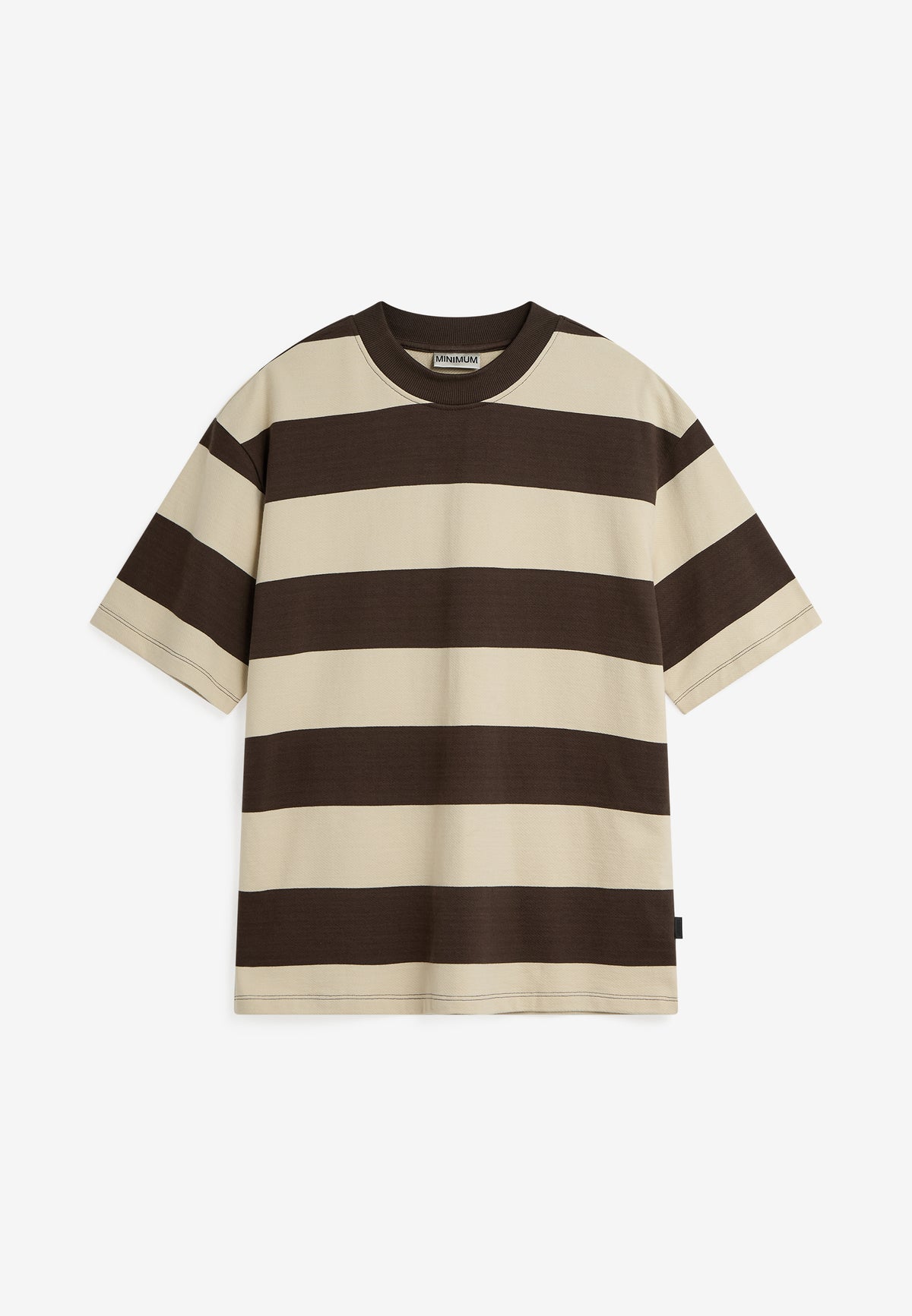 minimum male Terry rls YD strp ss tee 4607 Short Sleeved T-shirt 0812 Turkish Coffee