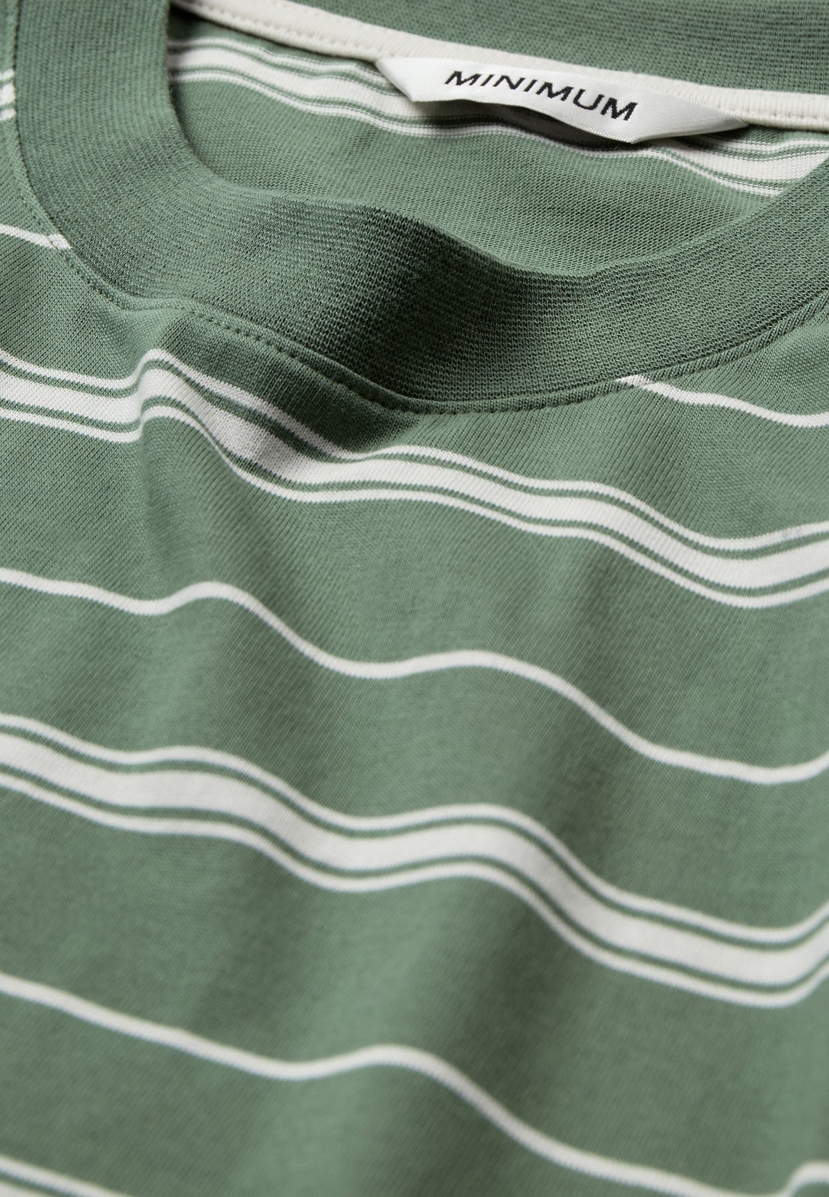 minimum male Aarhus reg ss striped tee G4710 Short Sleeved T-shirt 5912 Dark ivy