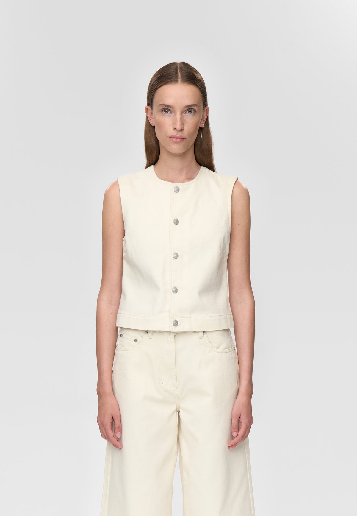 minimum female Alessia vest 4579 Gilet 0701 Whisper white