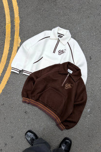 Teddy Quarter-Zip Brown