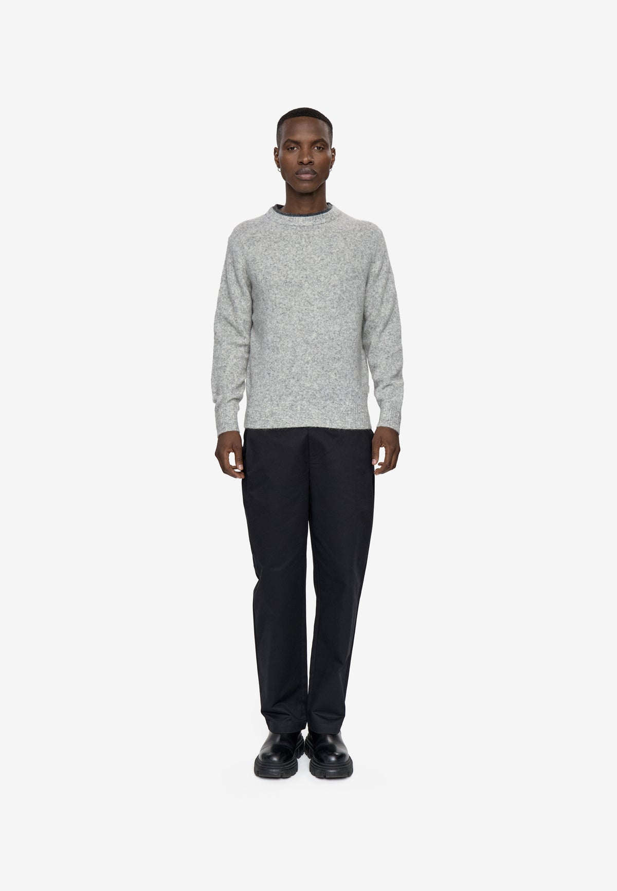 minimum male Henry sweater 4782 Jumper 4705 Gray Illusions