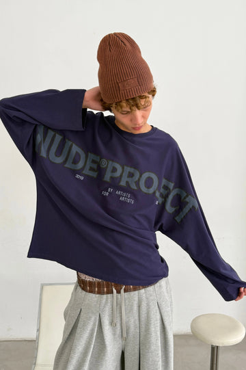 Macro Long-Sleeve Tee Navy