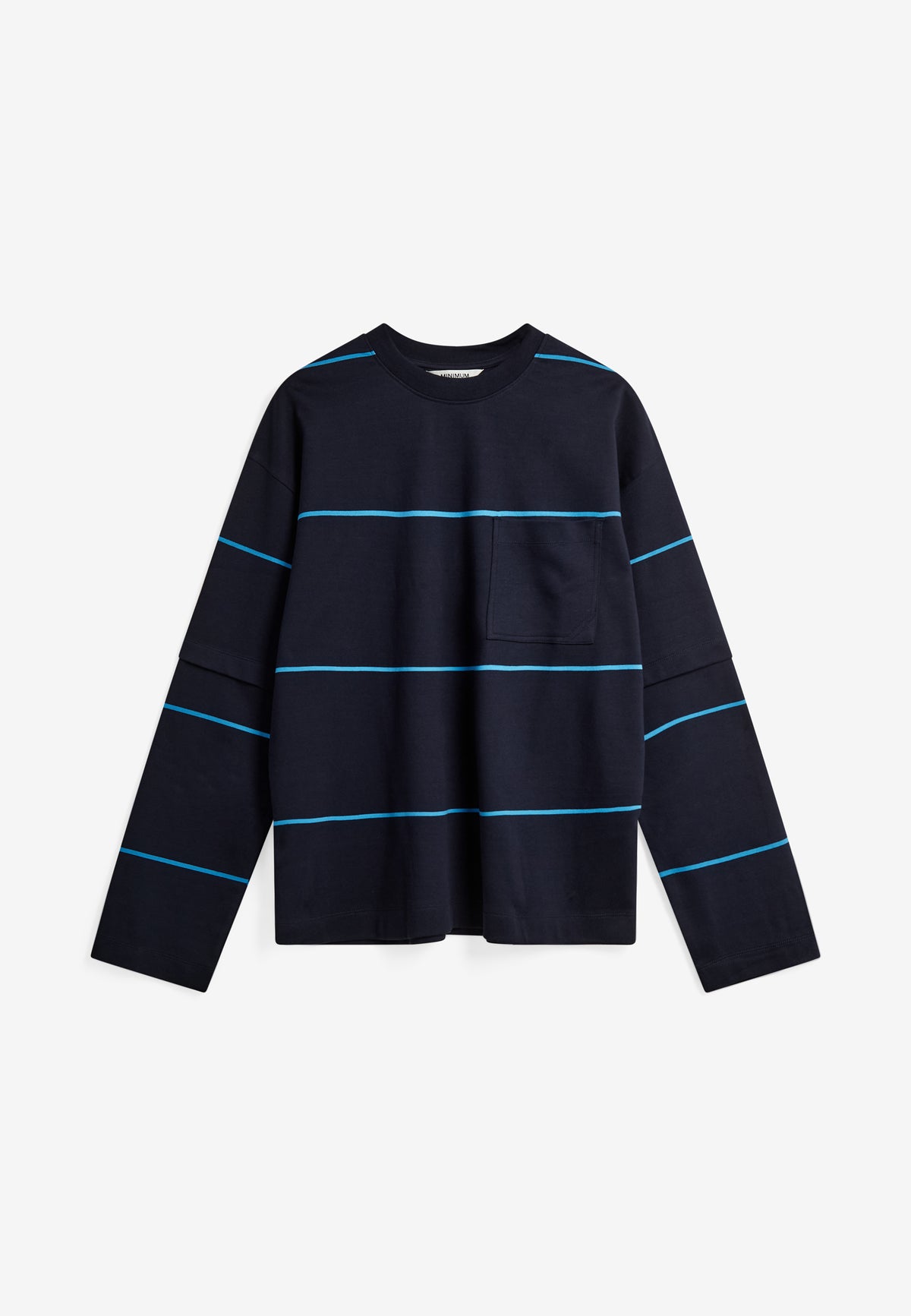 minimum male Luke ovz ls striped tee G4613 Long Sleeved T-shirt 3922 Sky Captain