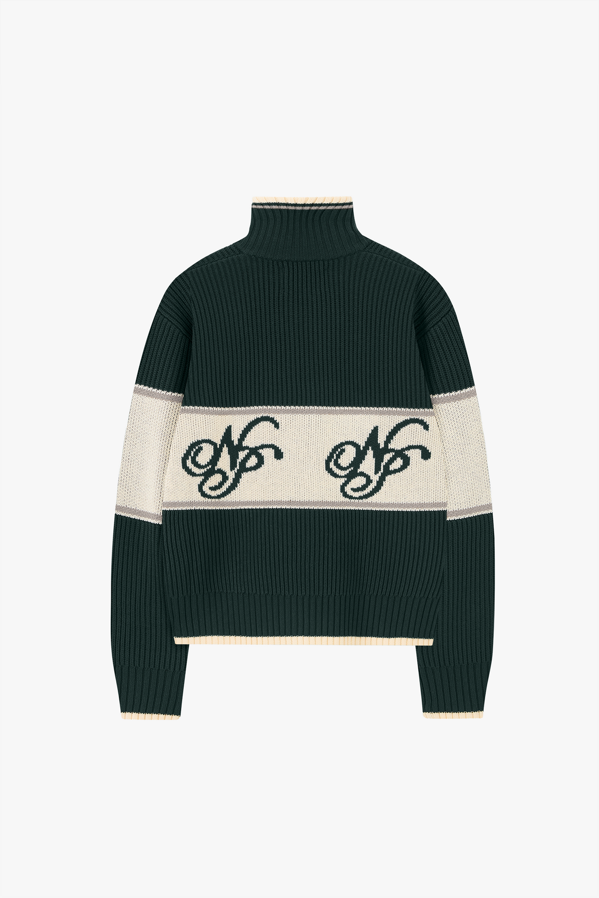 Voyage Knit Zip-Up Cardigan Green
