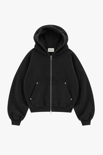 Beast Zip-Up Hoodie Black