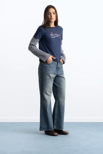 Britpop Double-Layer Long-Sleeve Tee
