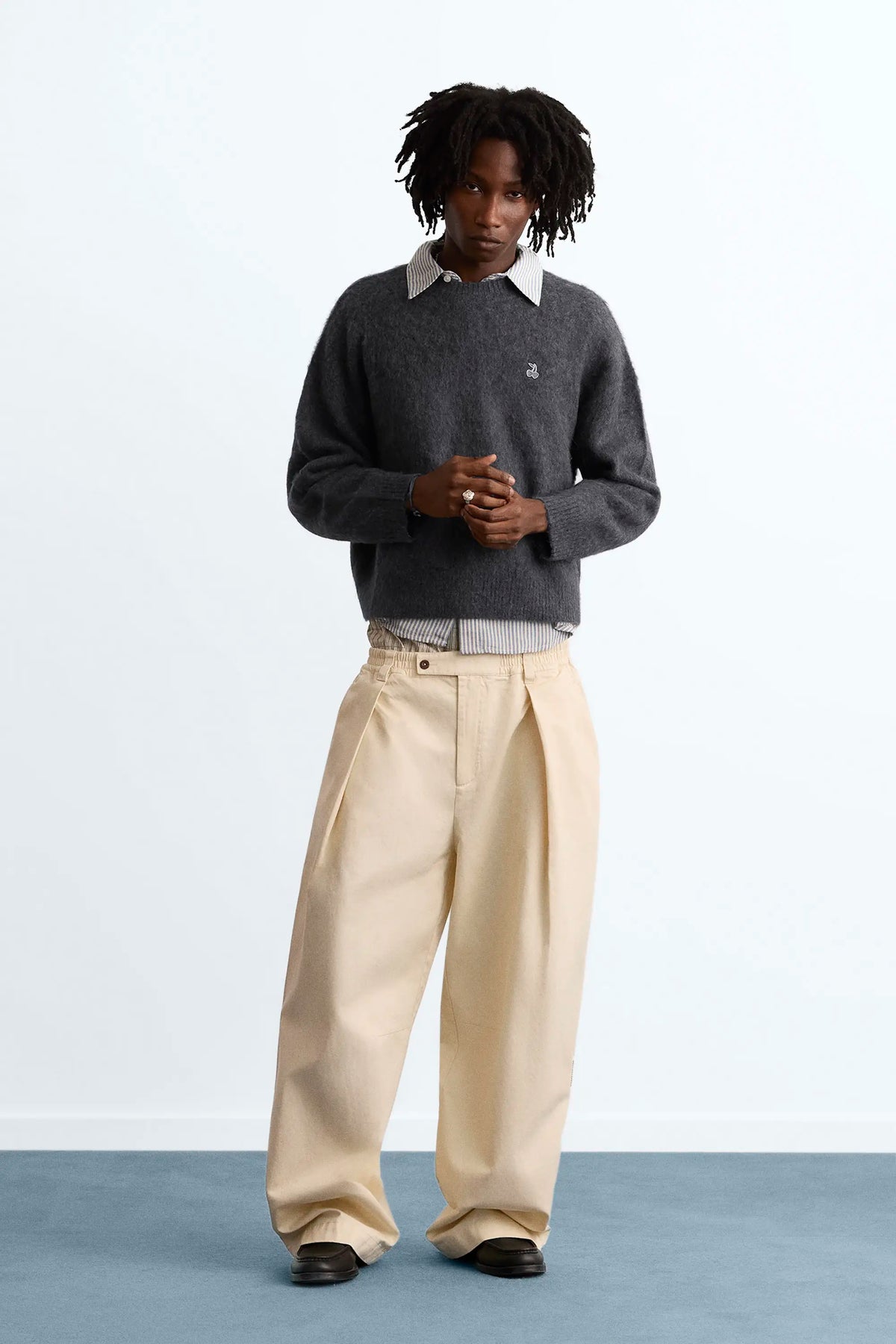 Alpaca Knit Sweater Grey