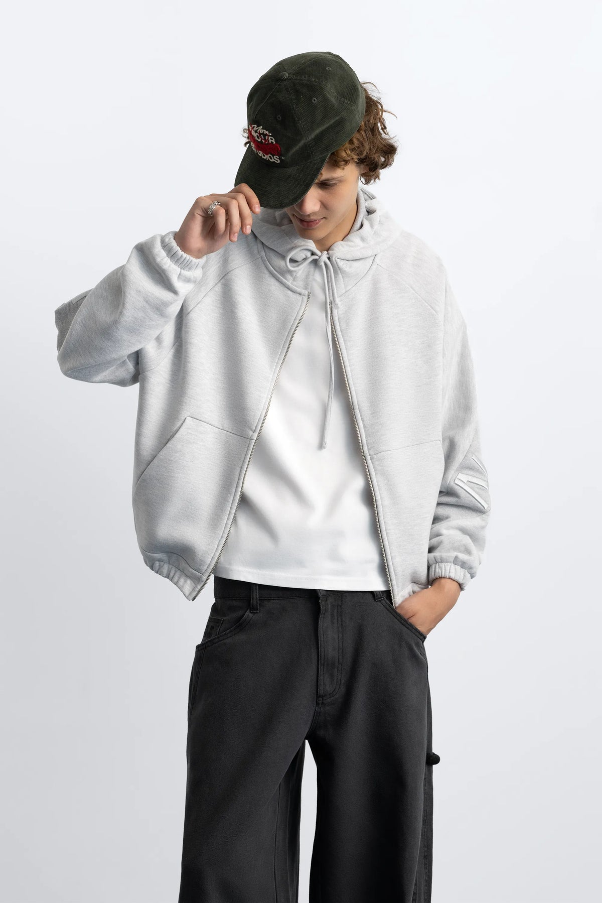 C-suite Zip-Up Hoodie Grey