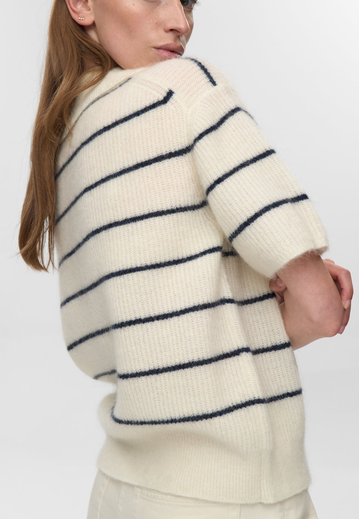 minimum female Ruth knit polo 4594 Jumper 0608 Coco Milk