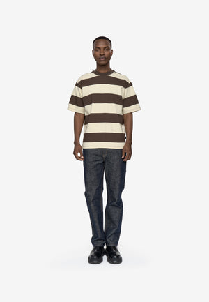 minimum male Terry rls YD strp ss tee 4607 Short Sleeved T-shirt 0812 Turkish Coffee