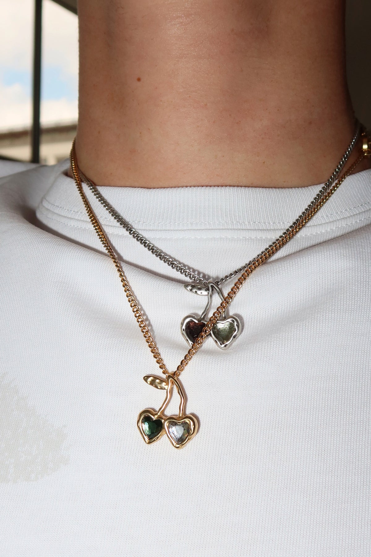 Hearts Necklace Silver